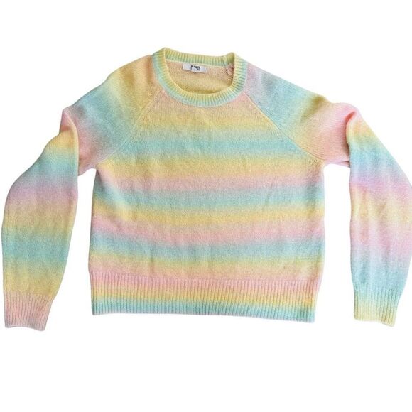 BB Dakota Steve Madden Women Medium M Ombre Pastel Rainbow Sweater Pullover - Picture 4 of 10